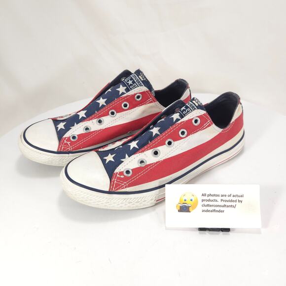 Converse All Star Stars and Stripes Sneaker Shoe Mens Size 5 637771C Red White - Picture 1 of 9